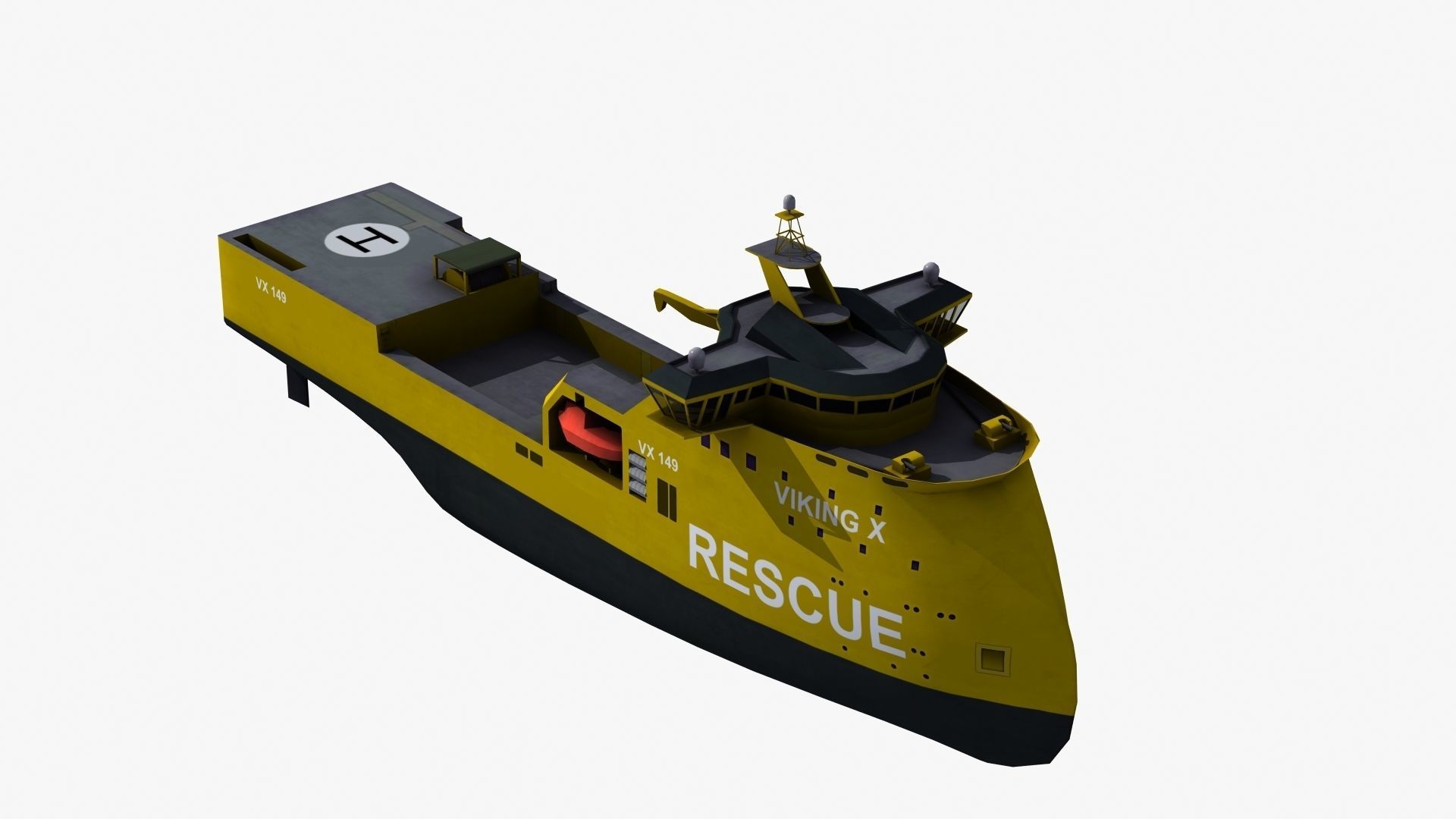 X-Bow Rescue Ship Low-poly 3D model_38