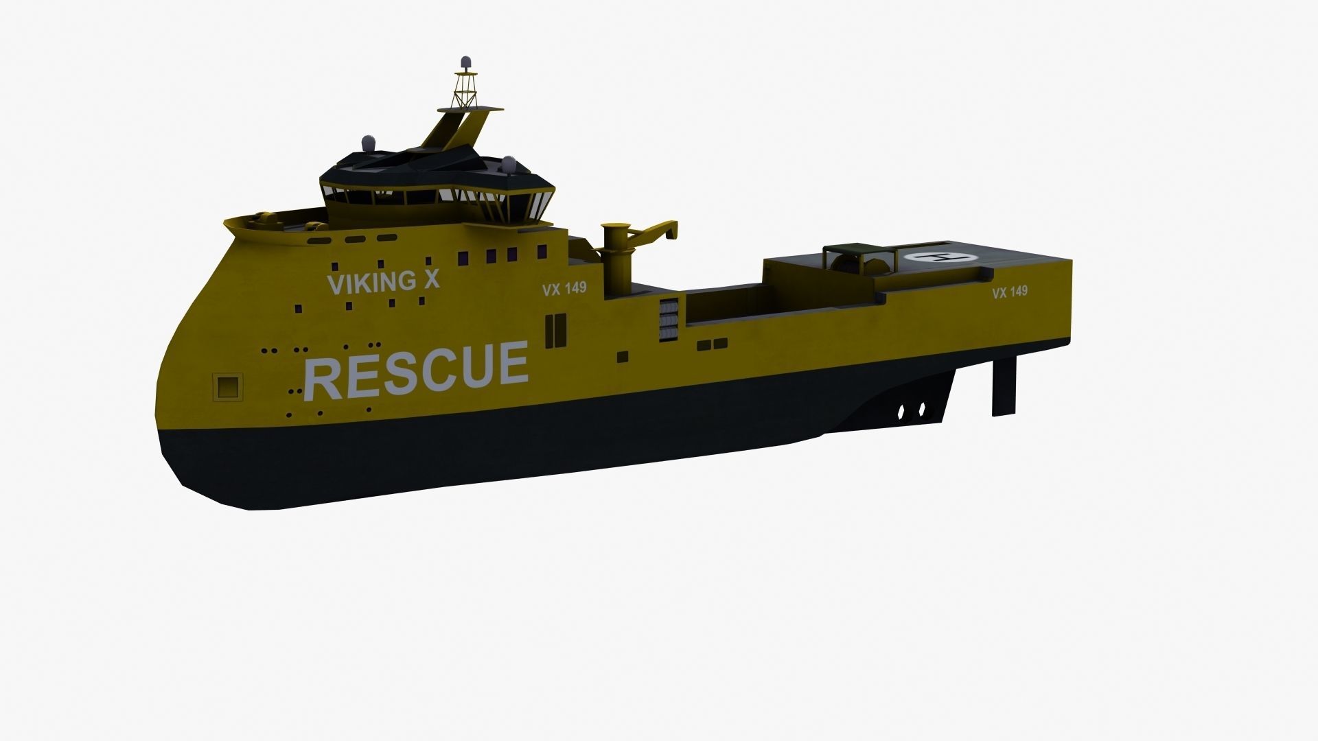 X-Bow Rescue Ship Low-poly 3D model_22