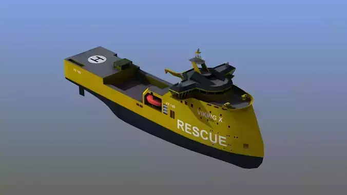 X-Bow Rescue Ship Low-poly 3D model
