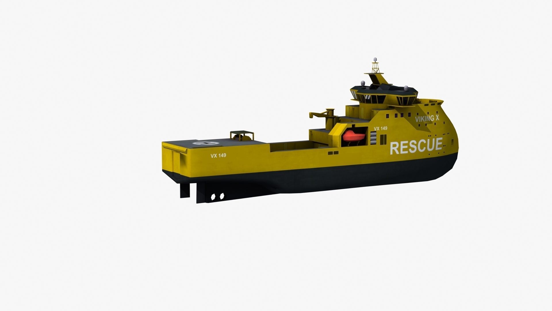 X-Bow Rescue Ship Low-poly 3D model_30