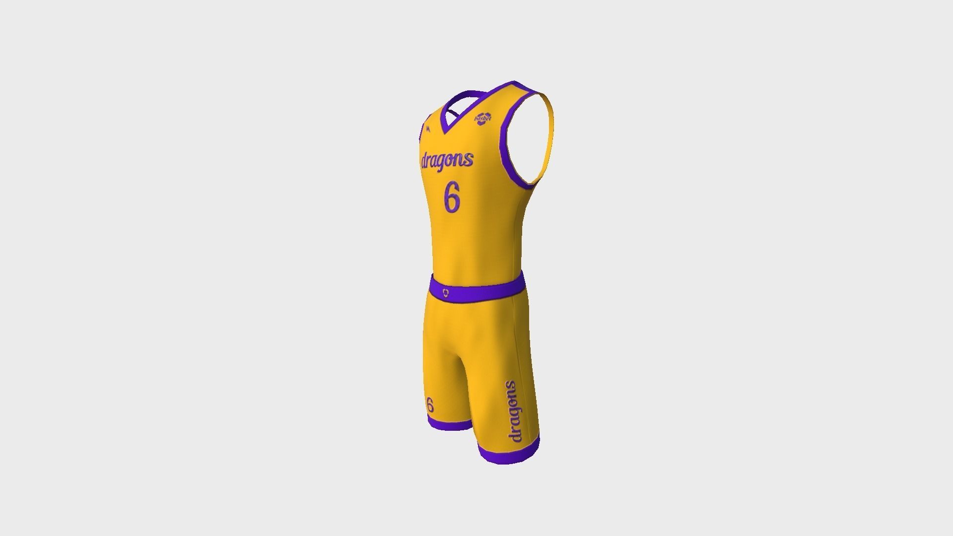 Basketball Fantasy Team Dragons Uniform - Character Design Low-poly 3D model_4