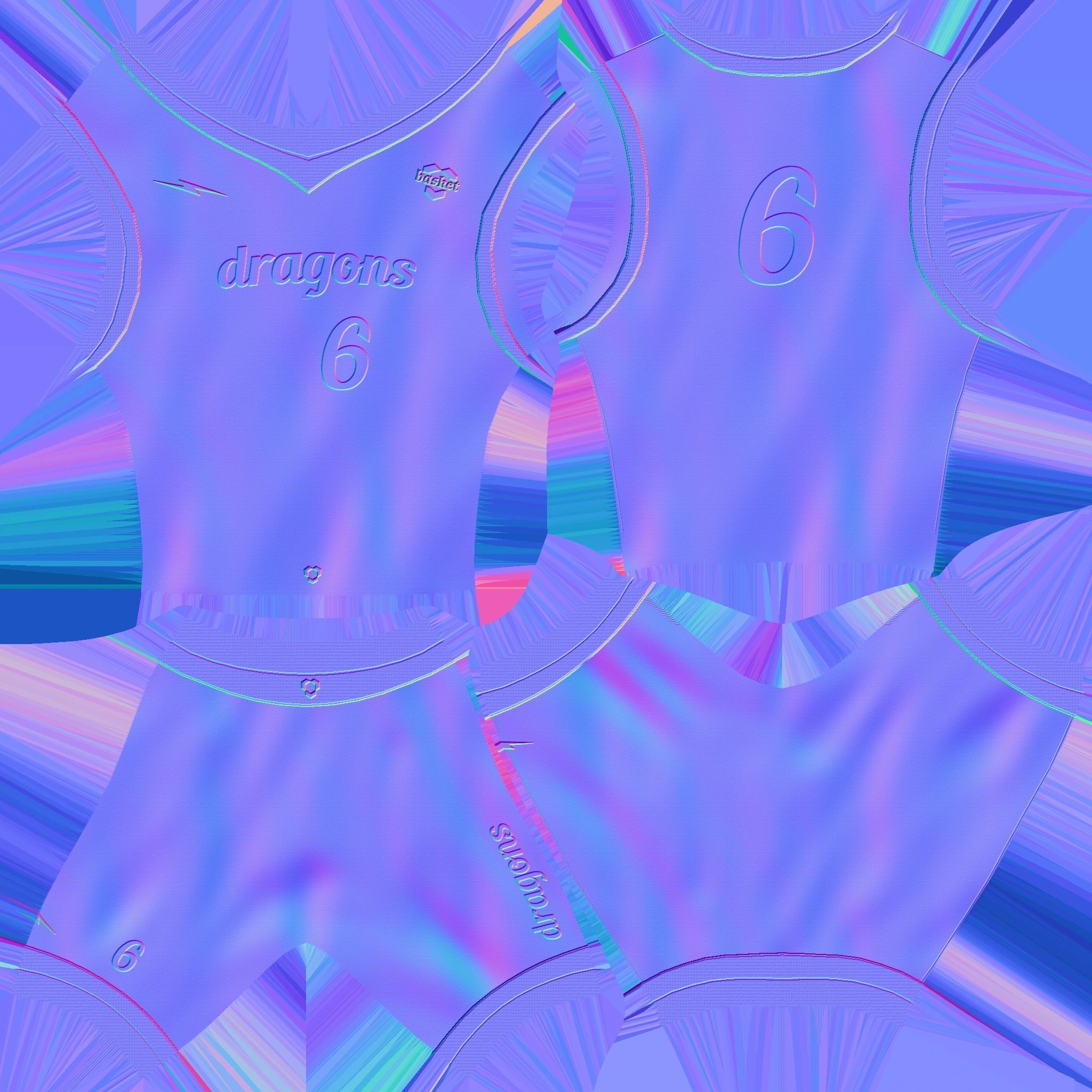 Basketball Fantasy Team Dragons Uniform - Character Design Low-poly 3D model_22