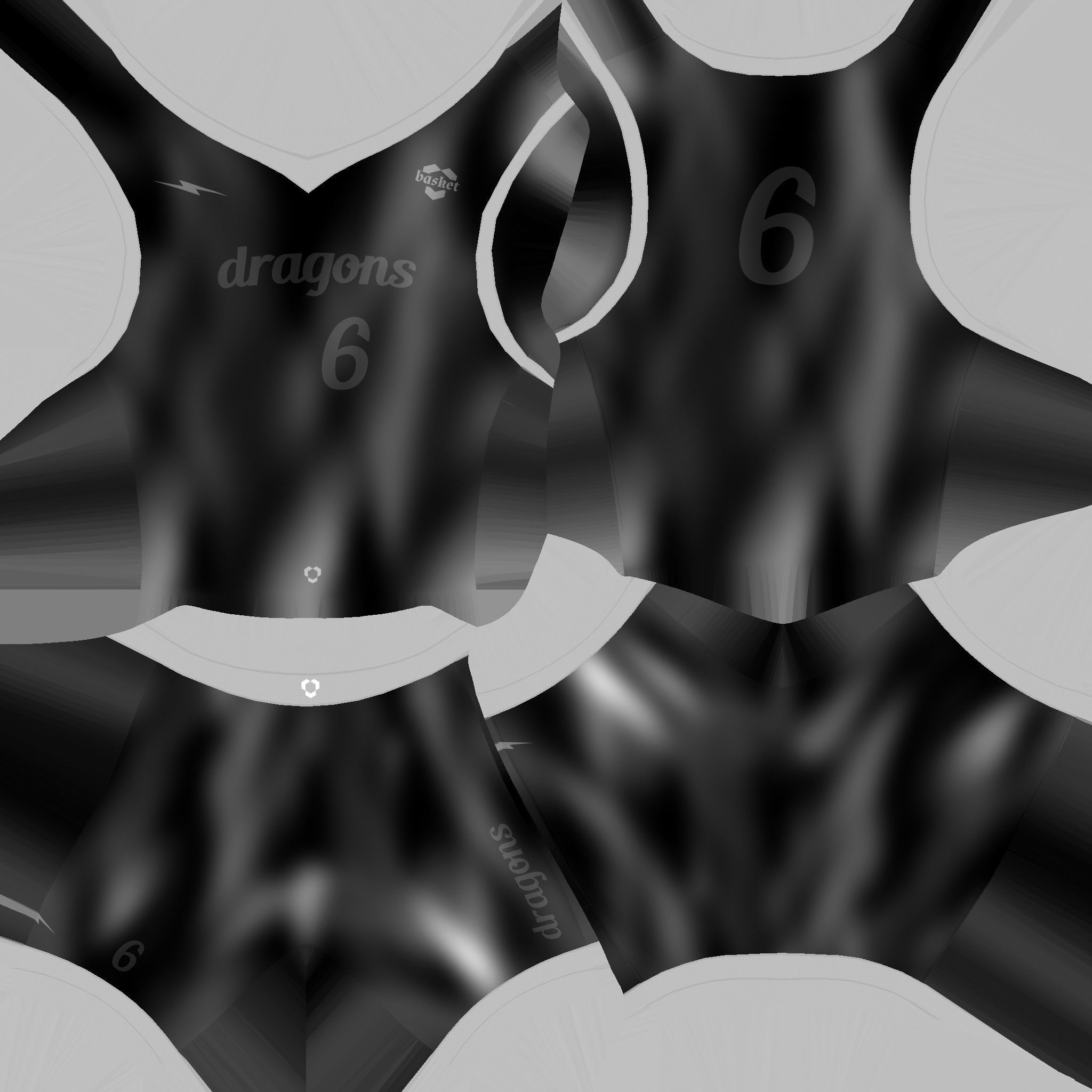 Basketball Fantasy Team Dragons Uniform - Character Design Low-poly 3D model_20