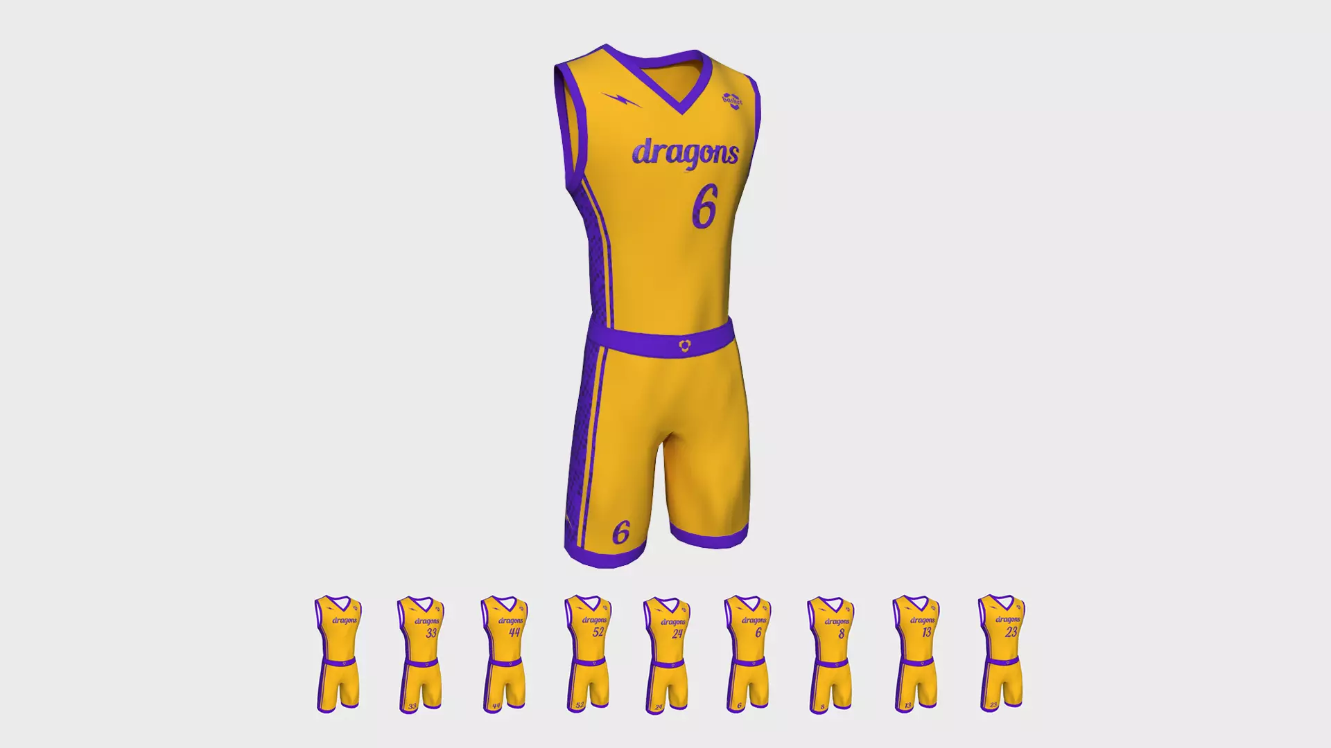 Basketball Fantasy Team Dragons Uniform - Character Design Low-poly 3D model_0