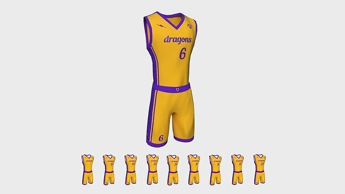 Basketball Fantasy Team Dragons Uniform - Character Design Low-poly 3D model