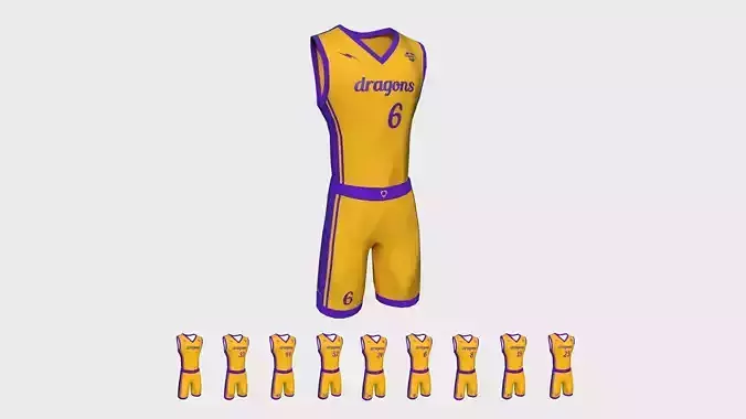 Basketball Fantasy Team Dragons Uniform - Character Design Low-poly 3D model
