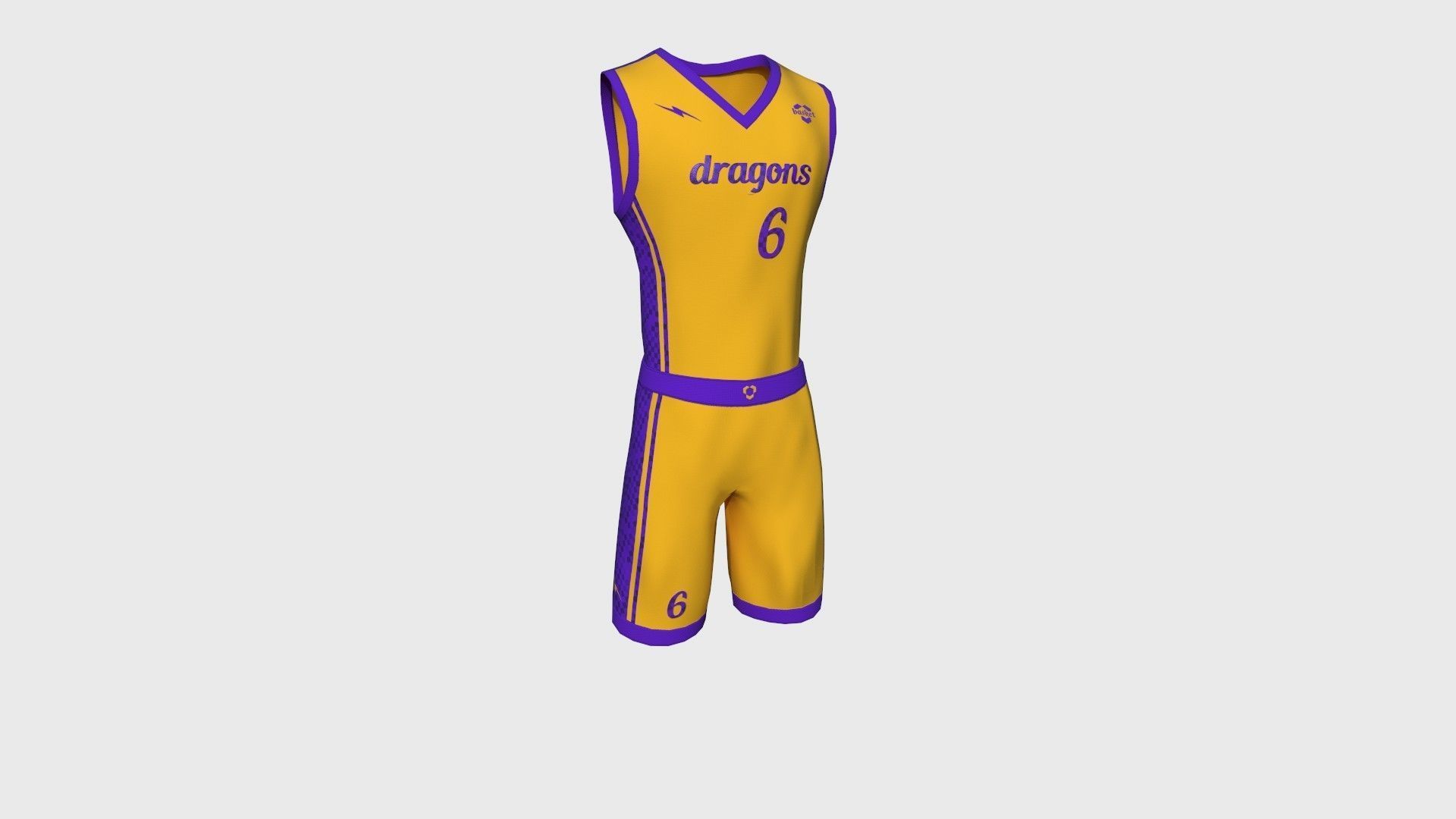 Basketball Fantasy Team Dragons Uniform - Character Design Low-poly 3D model_2
