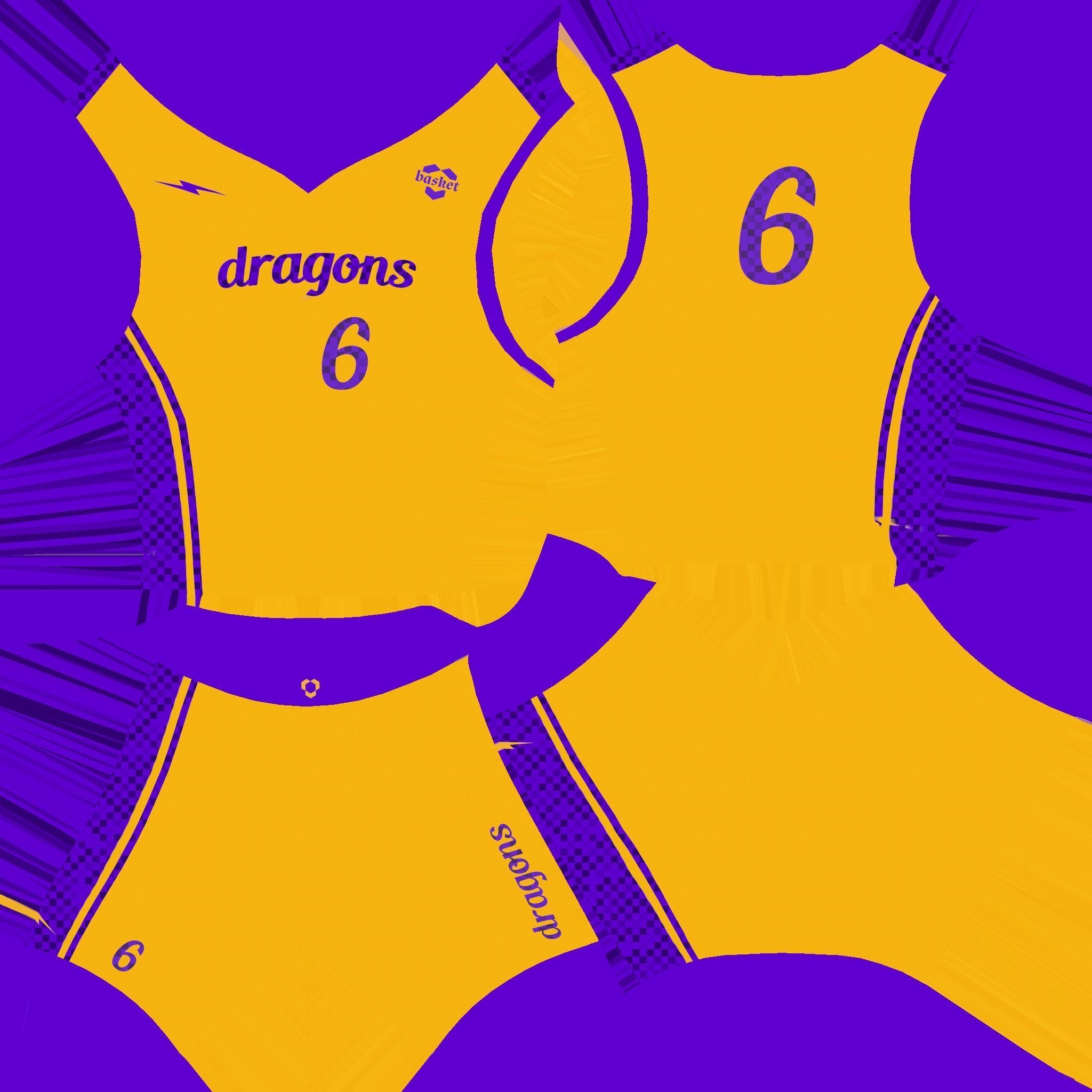 Basketball Fantasy Team Dragons Uniform - Character Design Low-poly 3D model_19