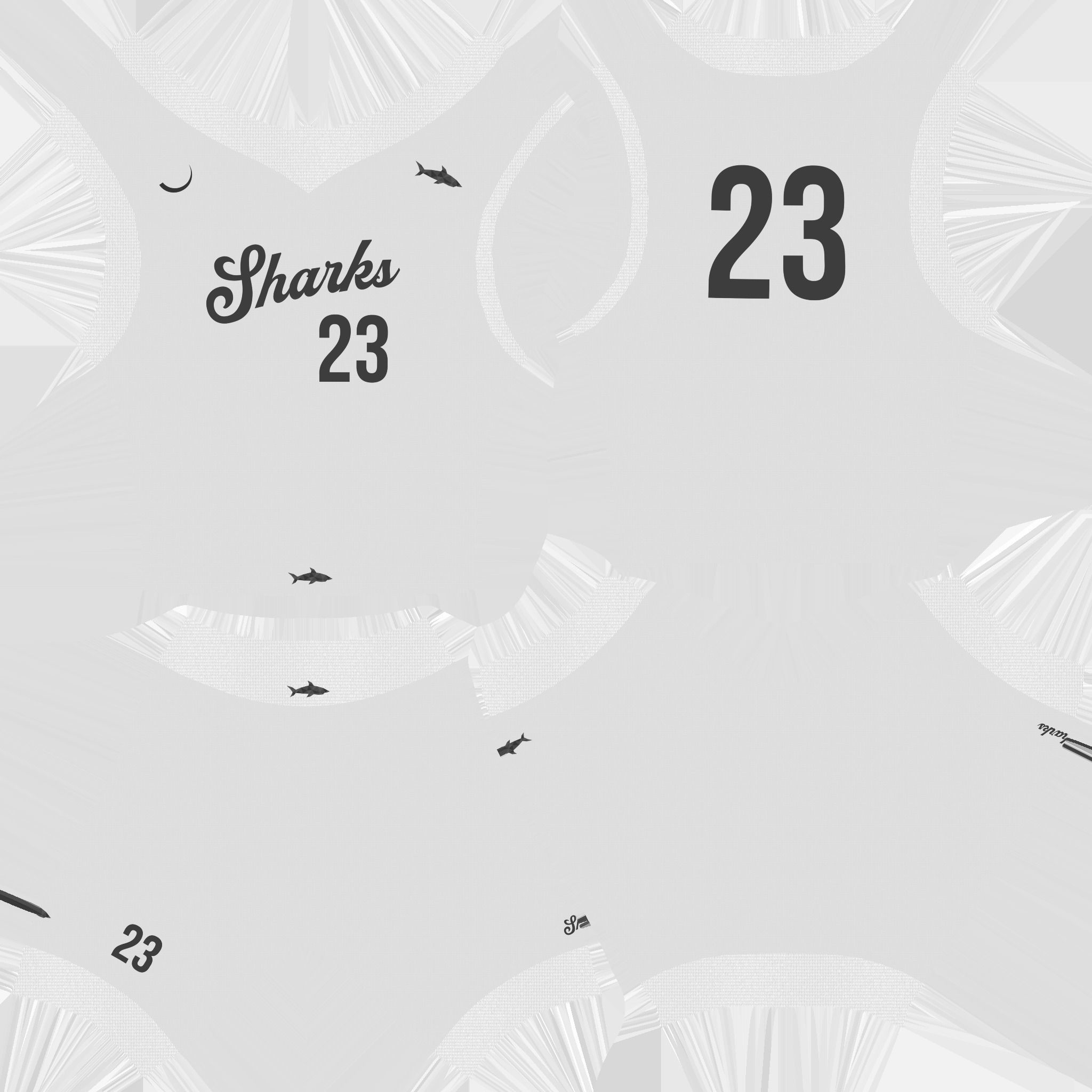 Basketball Fantasy Team Sharks Uniform - Character Design Low-poly 3D model_21