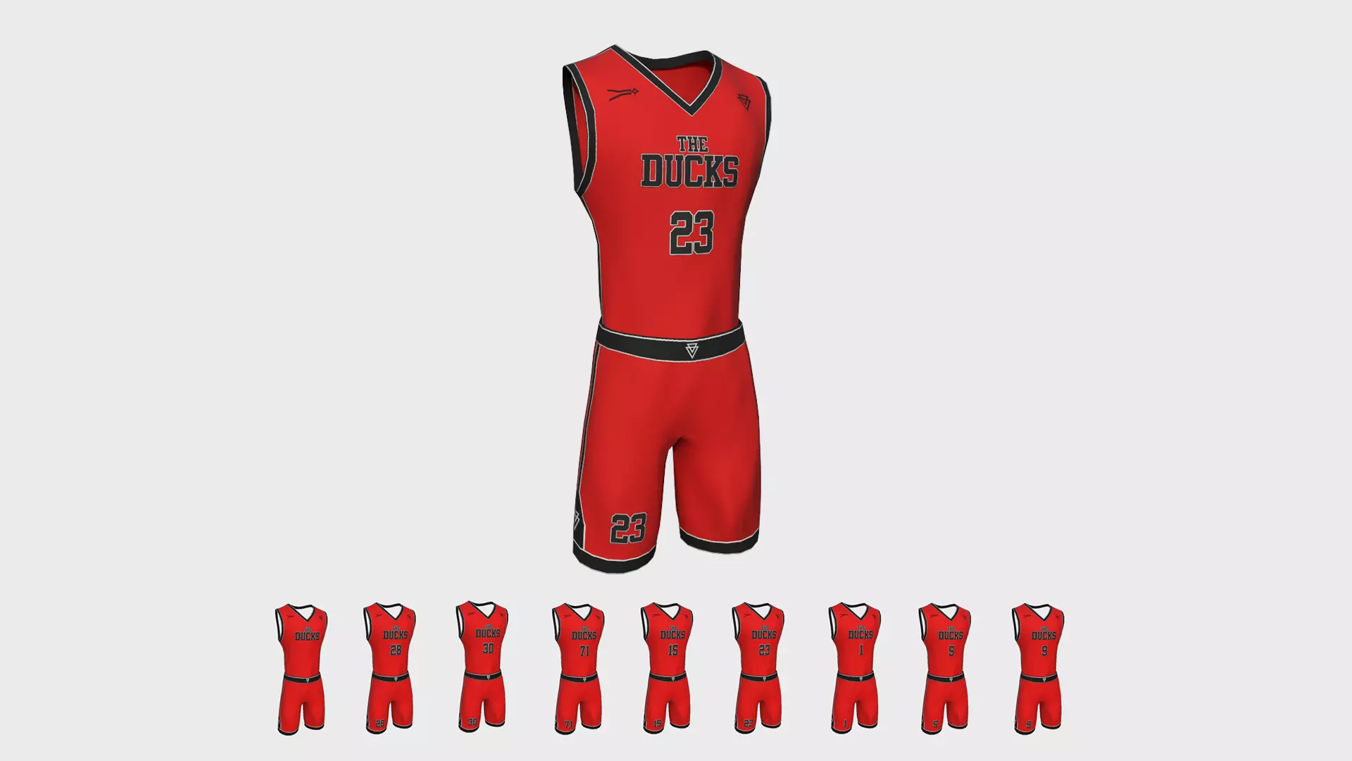 Basketball Fantasy Team The Ducks Uniform - Character Design Low-poly 3D model_0