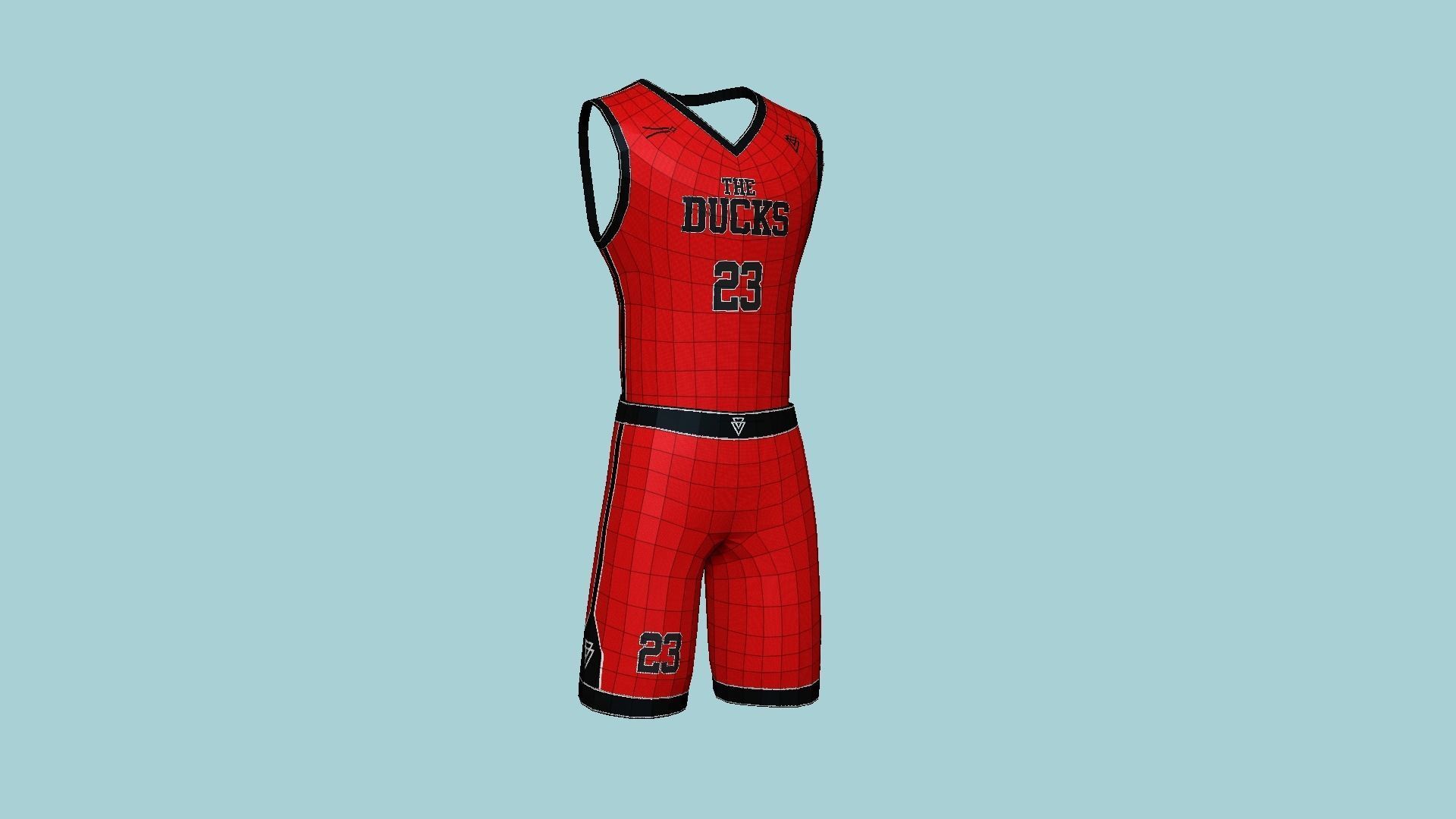 Basketball Fantasy Team The Ducks Uniform - Character Design Low-poly 3D model_9