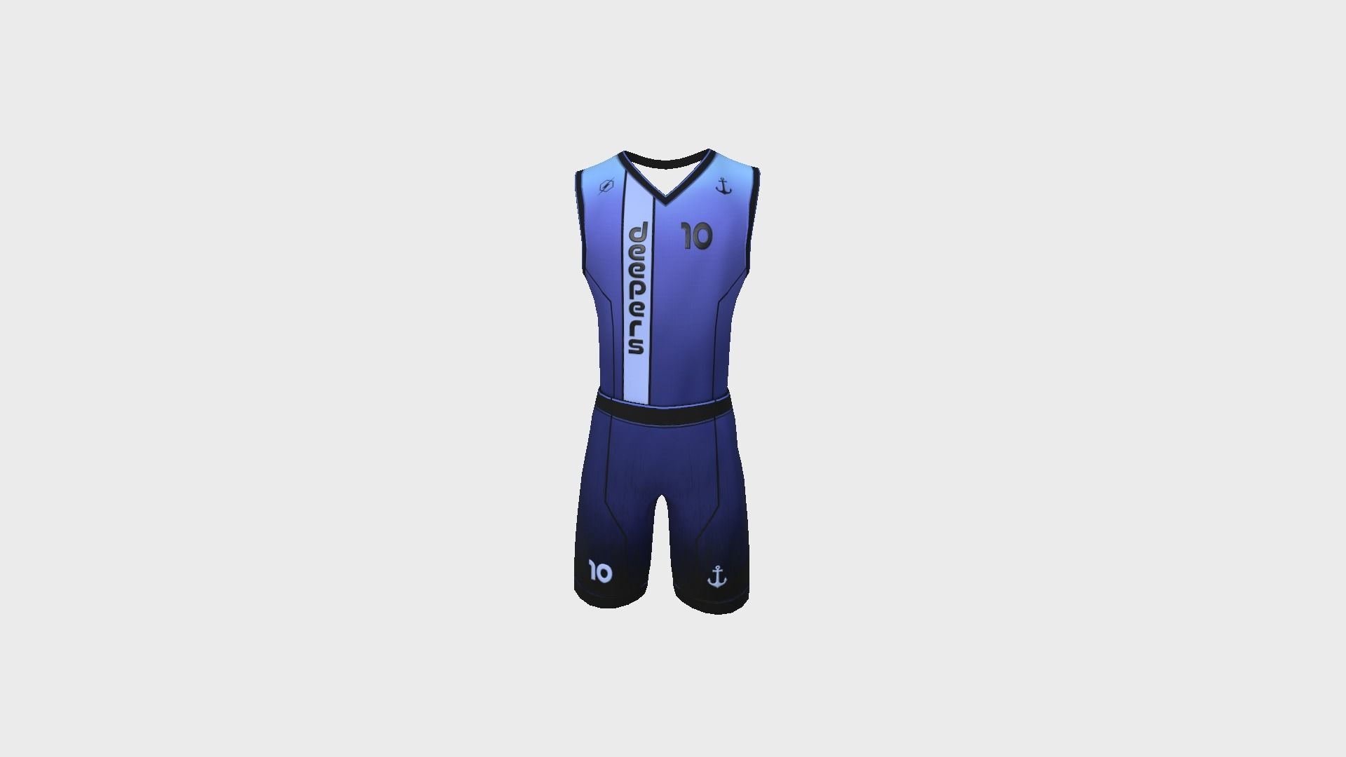 Basketball Fantasy Team Deepers Uniform - Character Design Low-poly 3D model_3