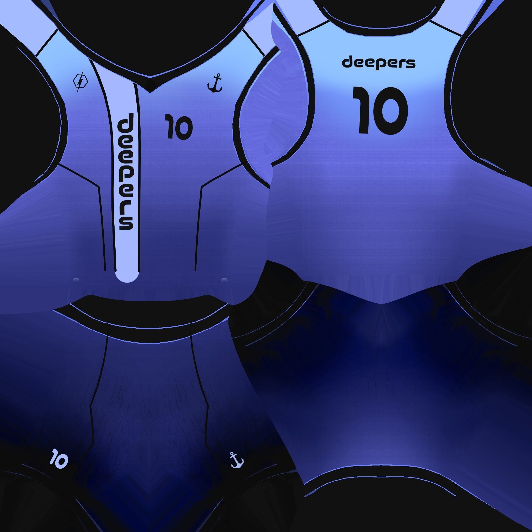 Basketball Fantasy Team Deepers Uniform - Character Design Low-poly 3D model_21