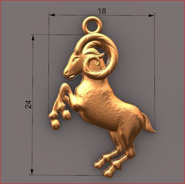 RAM Pendant 3D print model_3