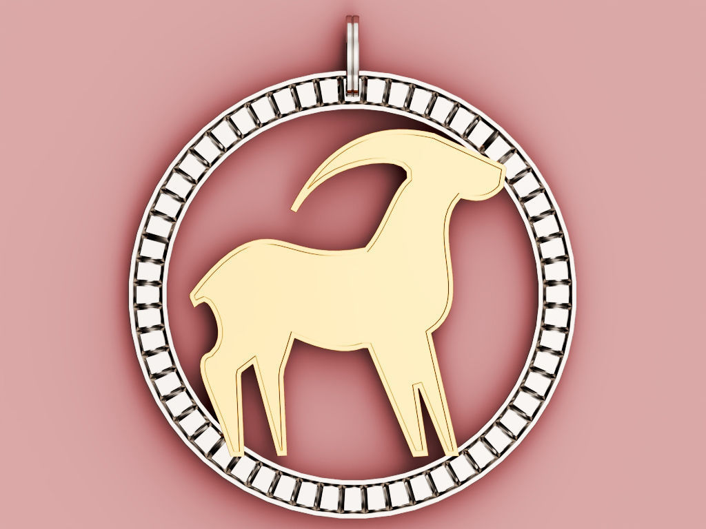 Capricorn Pendant 3D print model_2