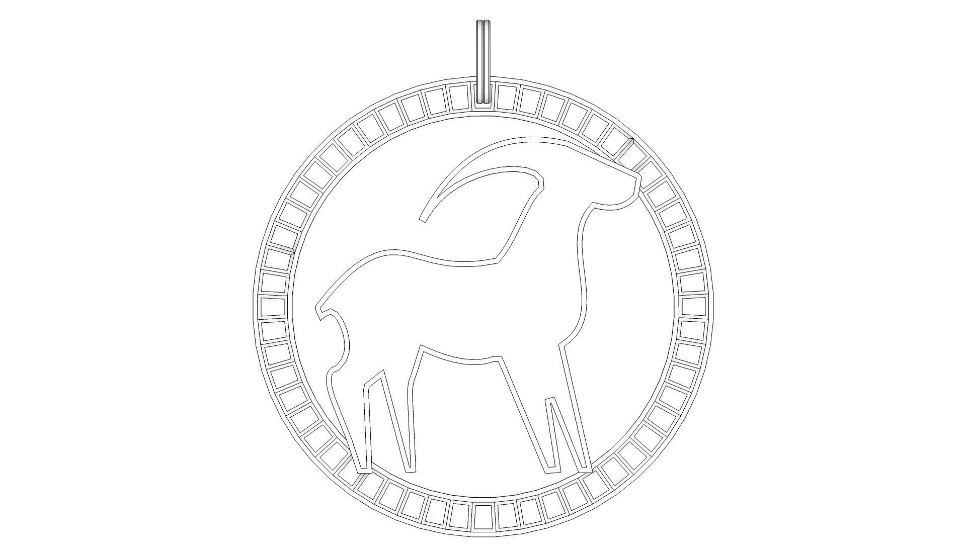 Capricorn Pendant 3D print model_5