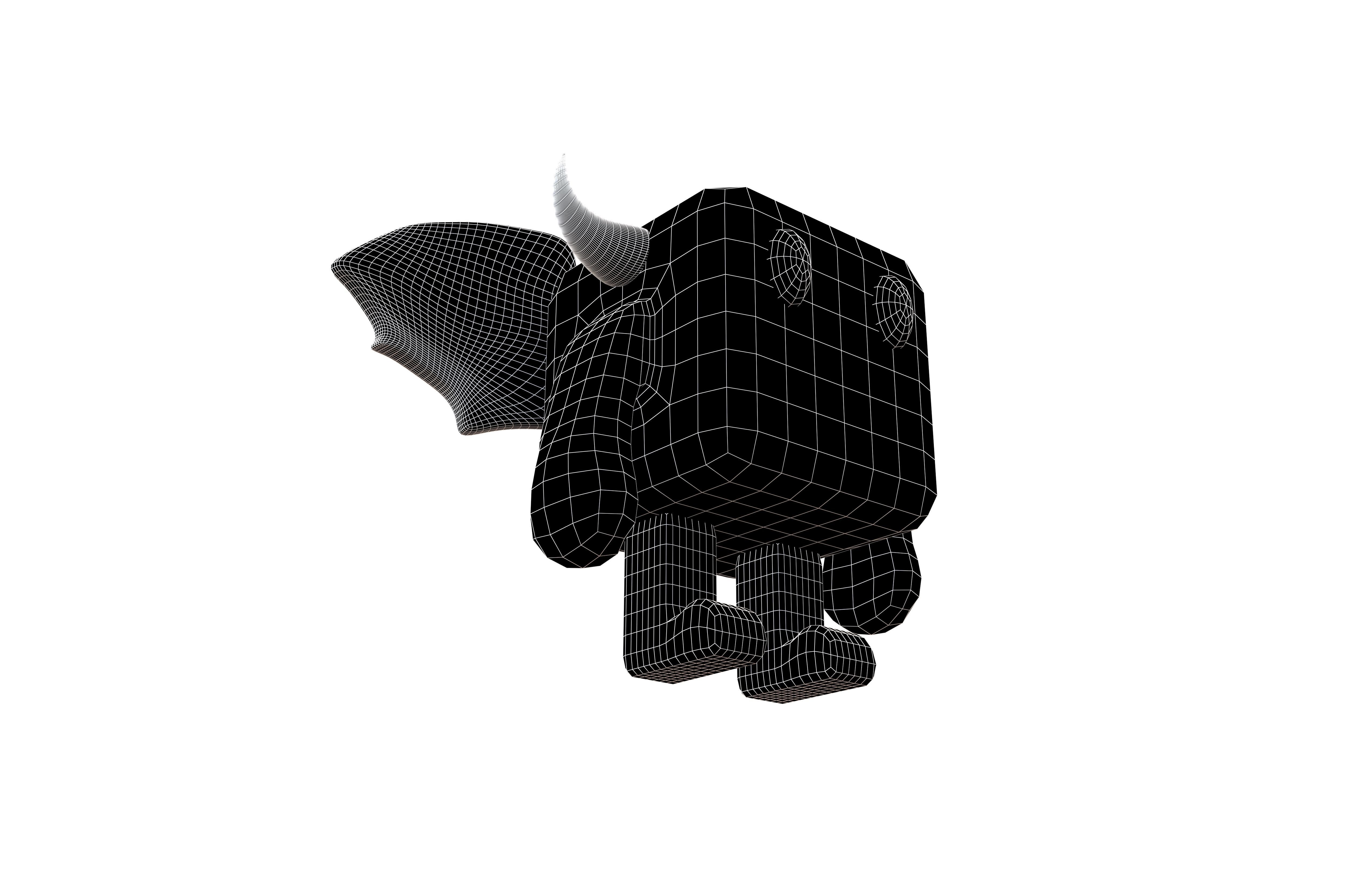 Cube Character 00012 Devil Low-poly 3D model_7