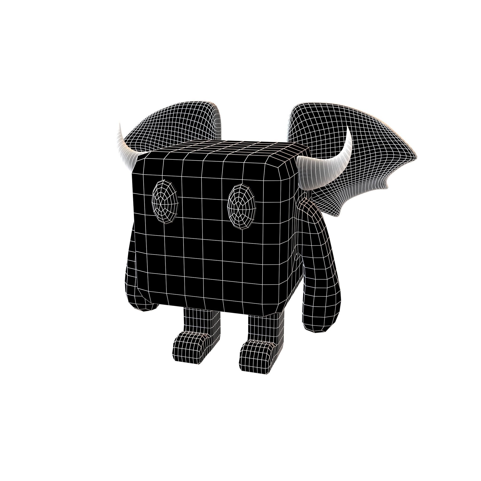 Cube Character 00012 Devil Low-poly 3D model_4