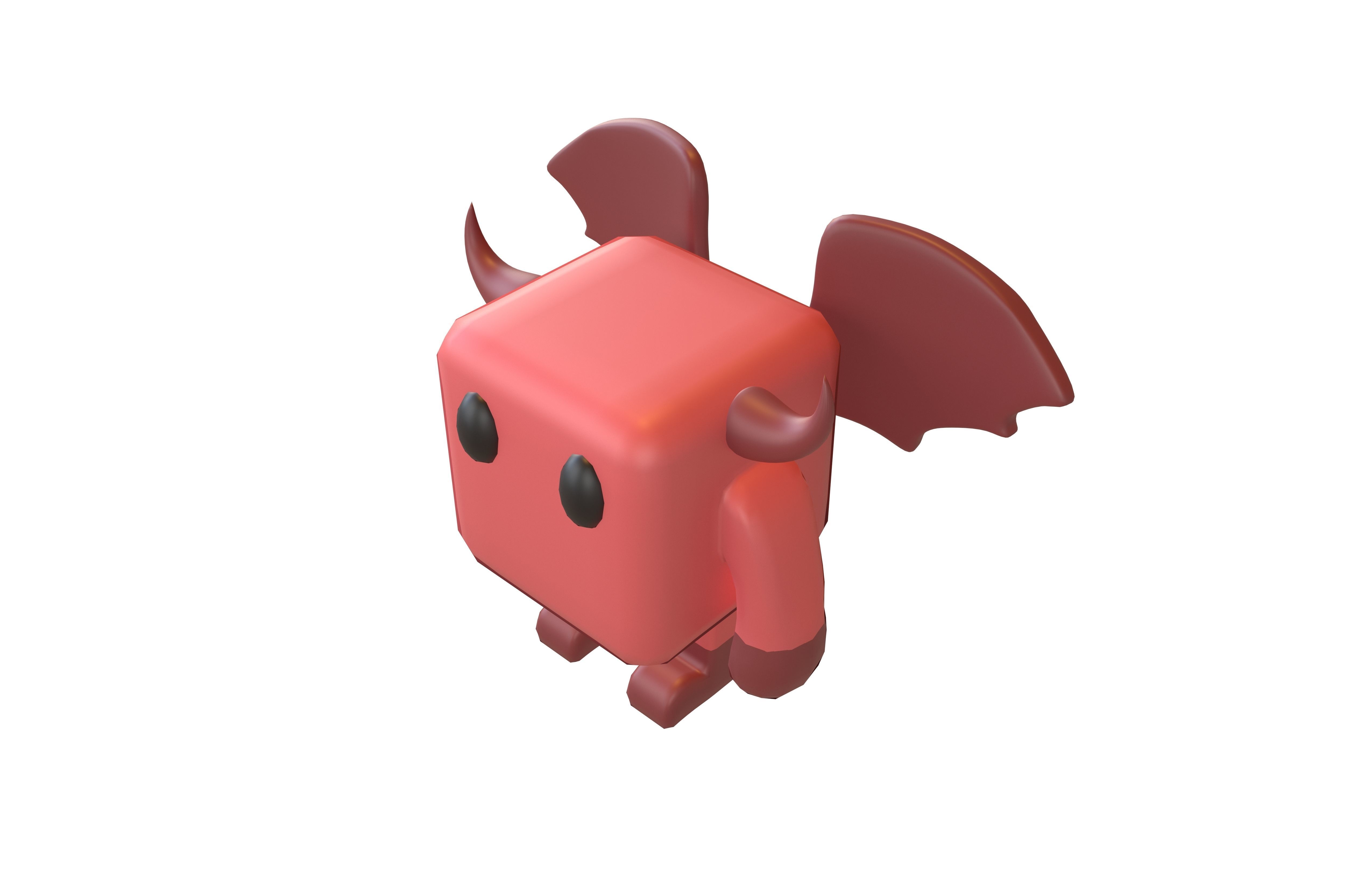 Cube Character 00012 Devil Low-poly 3D model_2