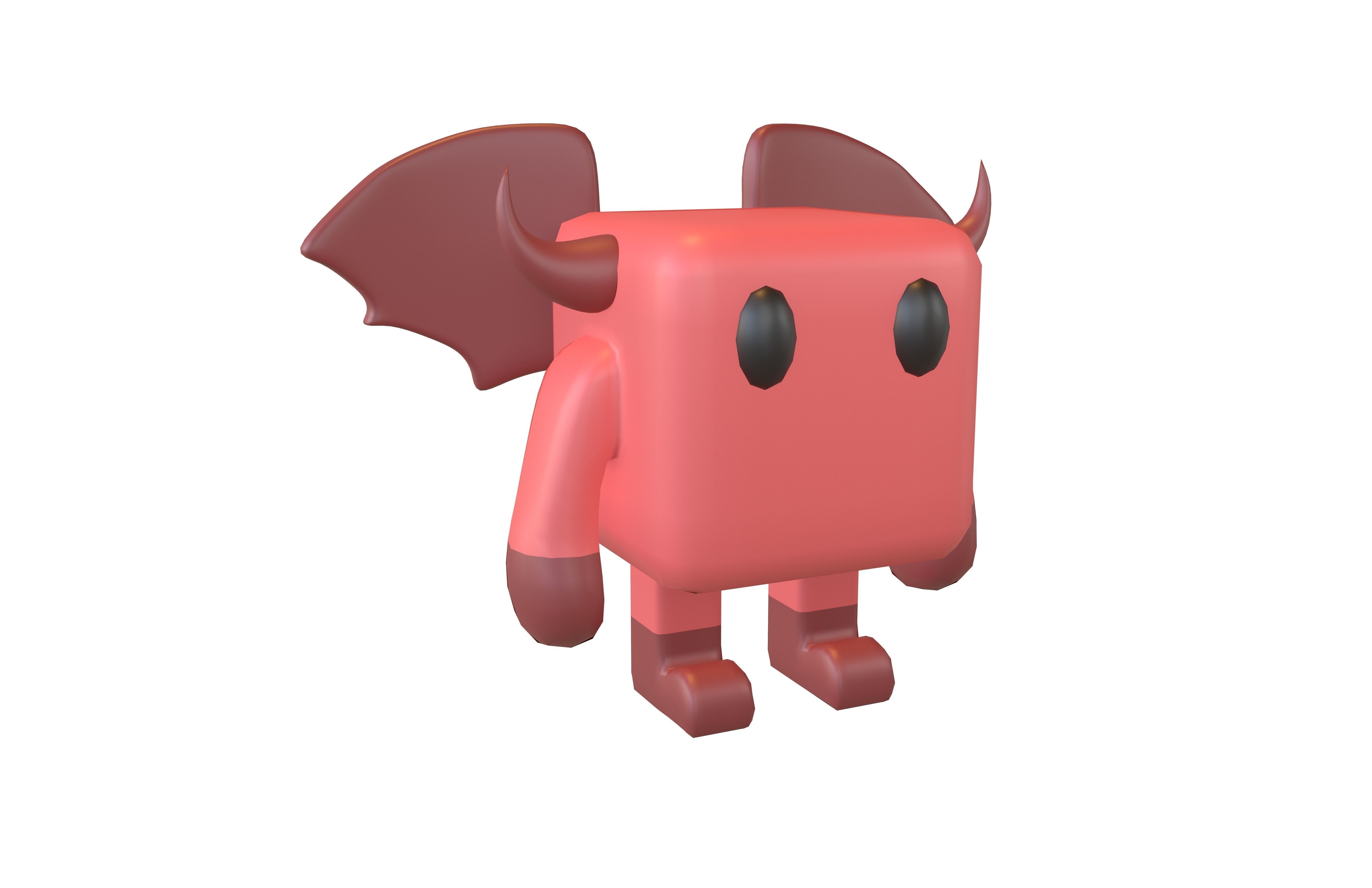 Cube Character 00012 Devil Low-poly 3D model_1