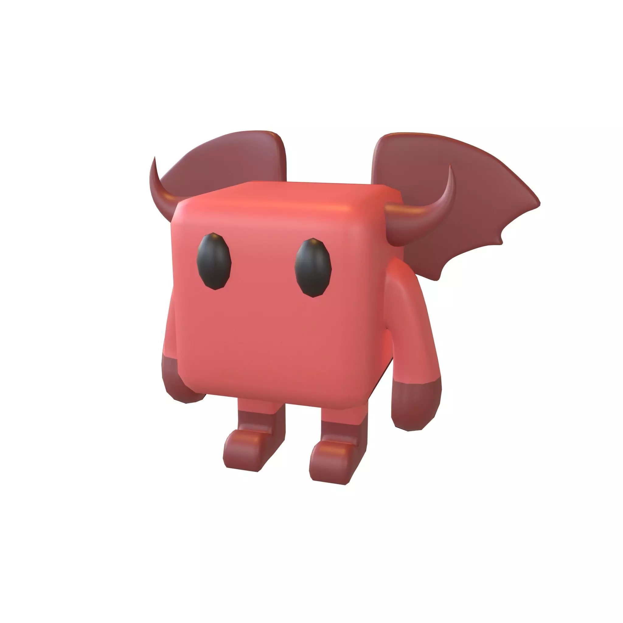 Cube Character 00012 Devil Low-poly 3D model_0