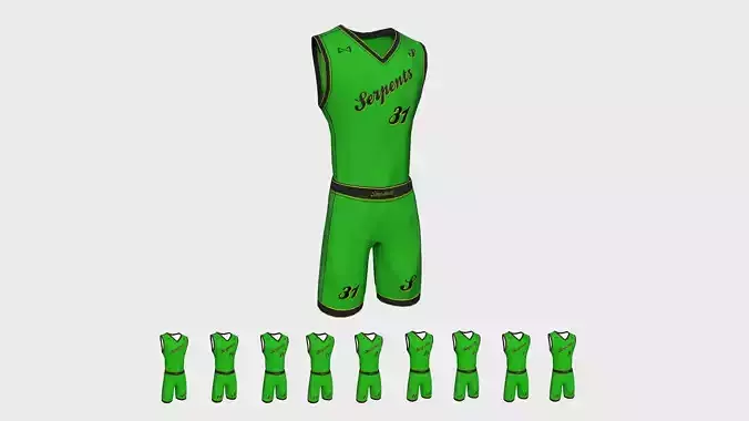 Basketball Fantasy Team Serpents Uniform - Character Design Low-poly 3D model