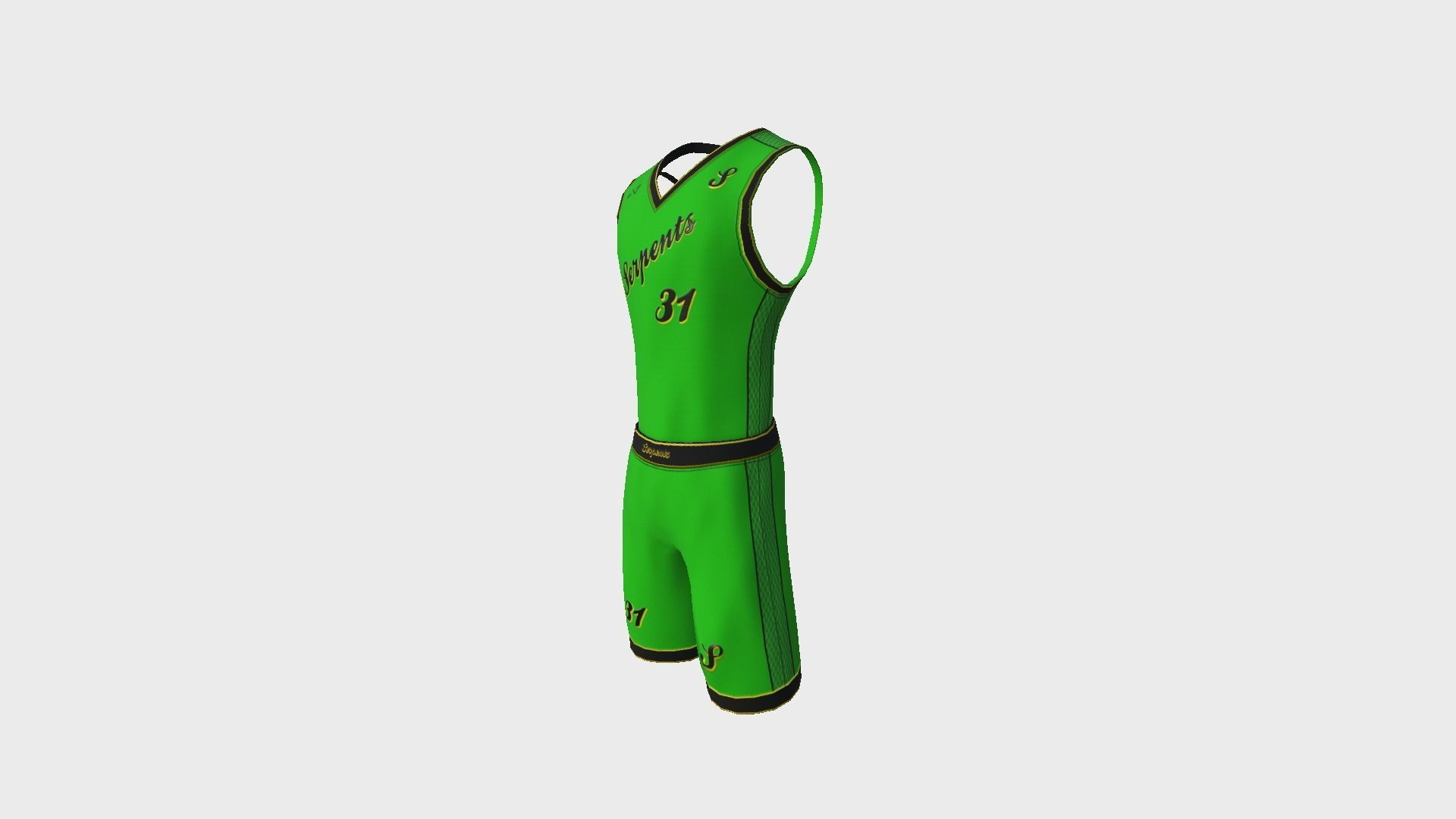 Basketball Fantasy Team Serpents Uniform - Character Design Low-poly 3D model_4