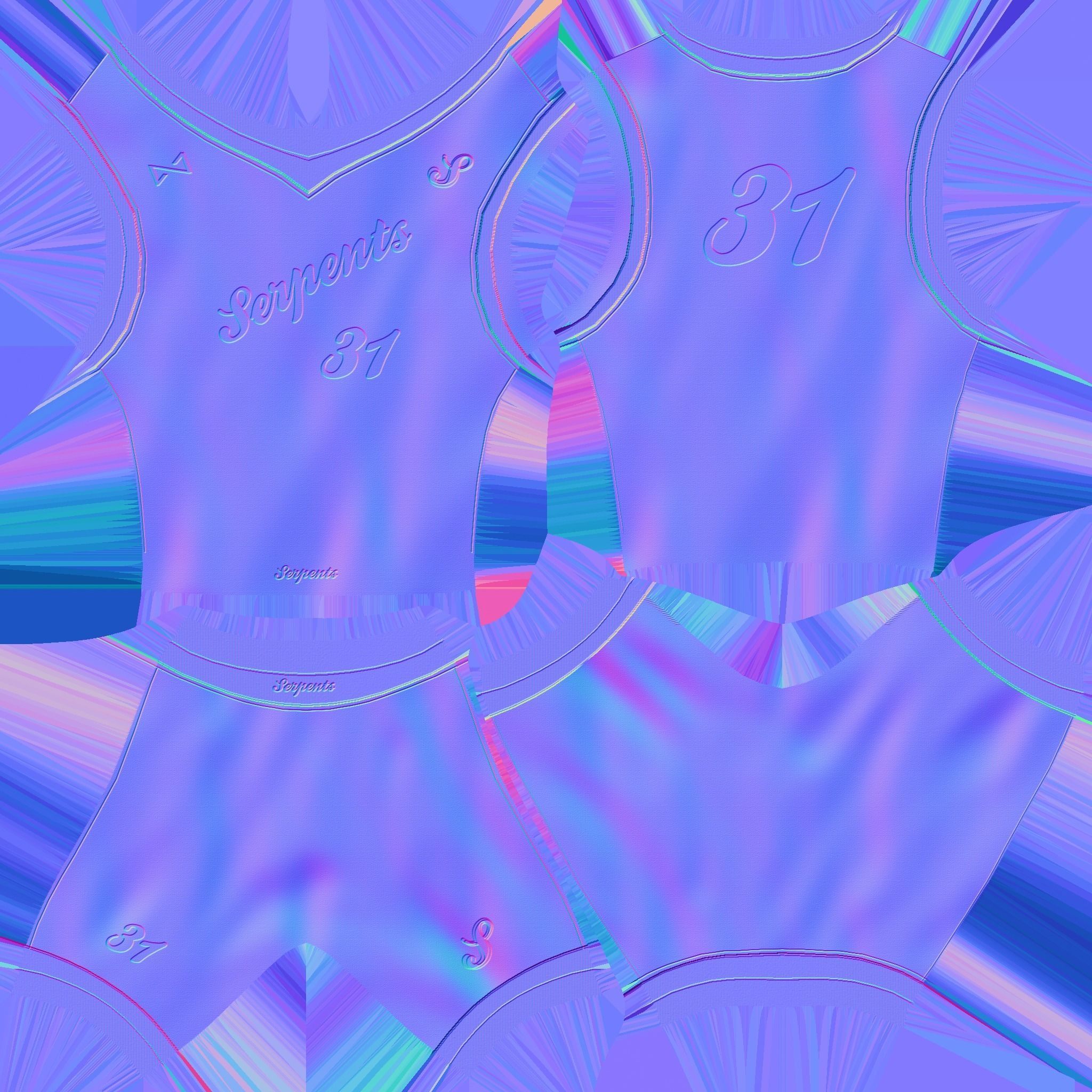 Basketball Fantasy Team Serpents Uniform - Character Design Low-poly 3D model_22