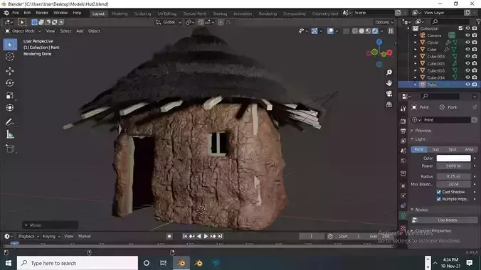 A 3D model of an African hut