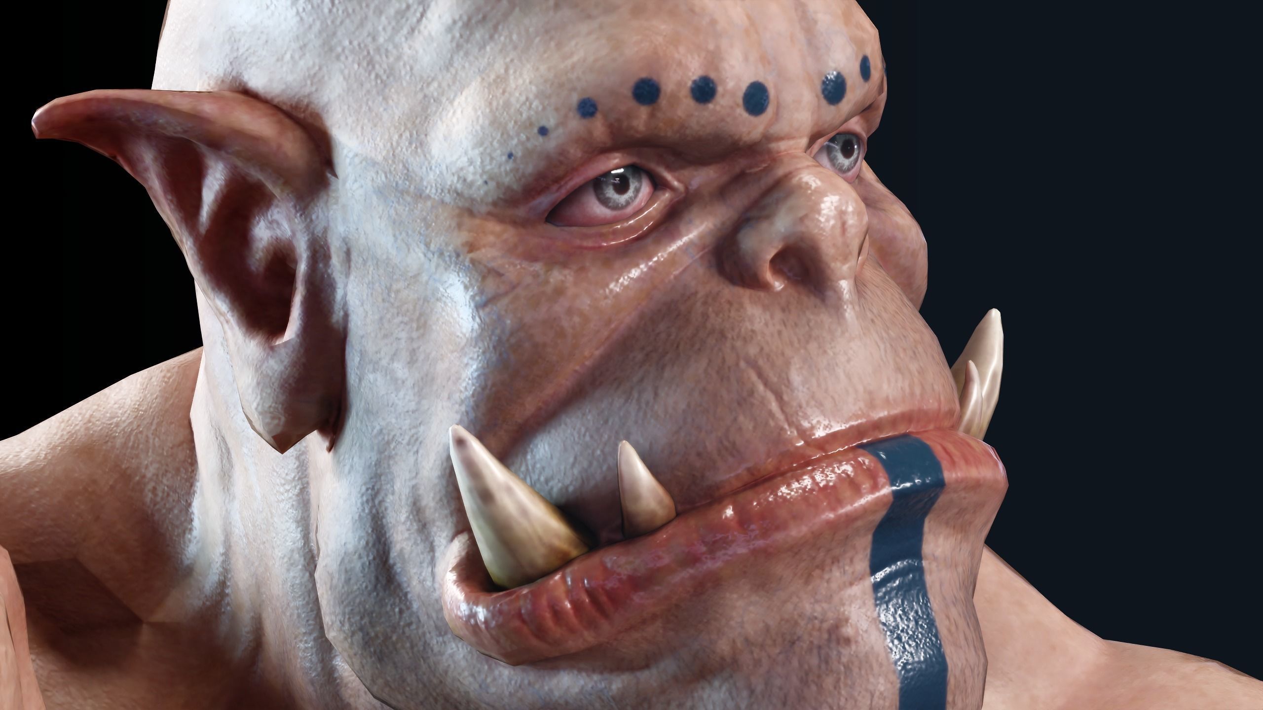 Orc low poly model muscular man Low-poly 3D model_34