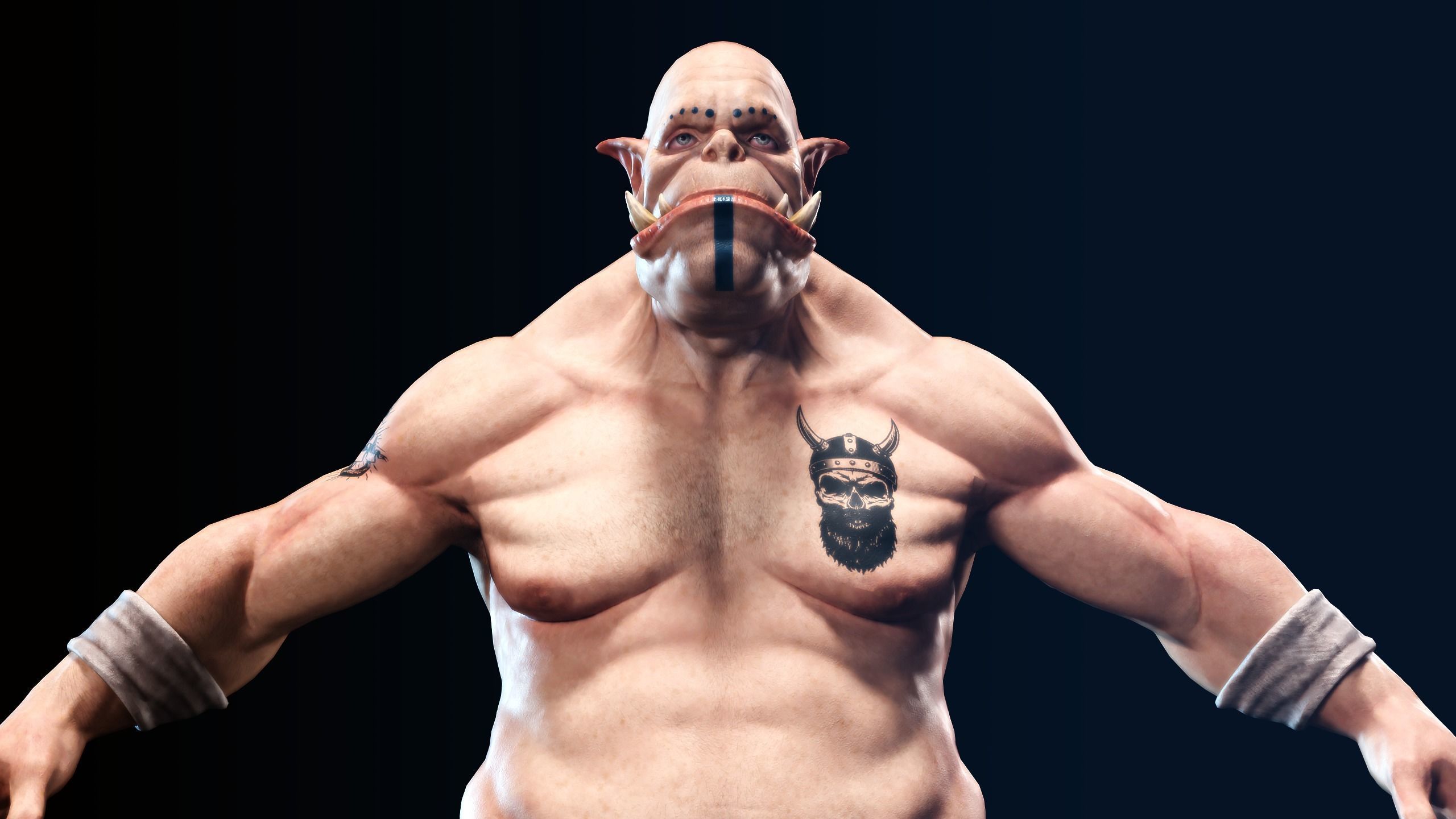 Orc low poly model muscular man Low-poly 3D model_30