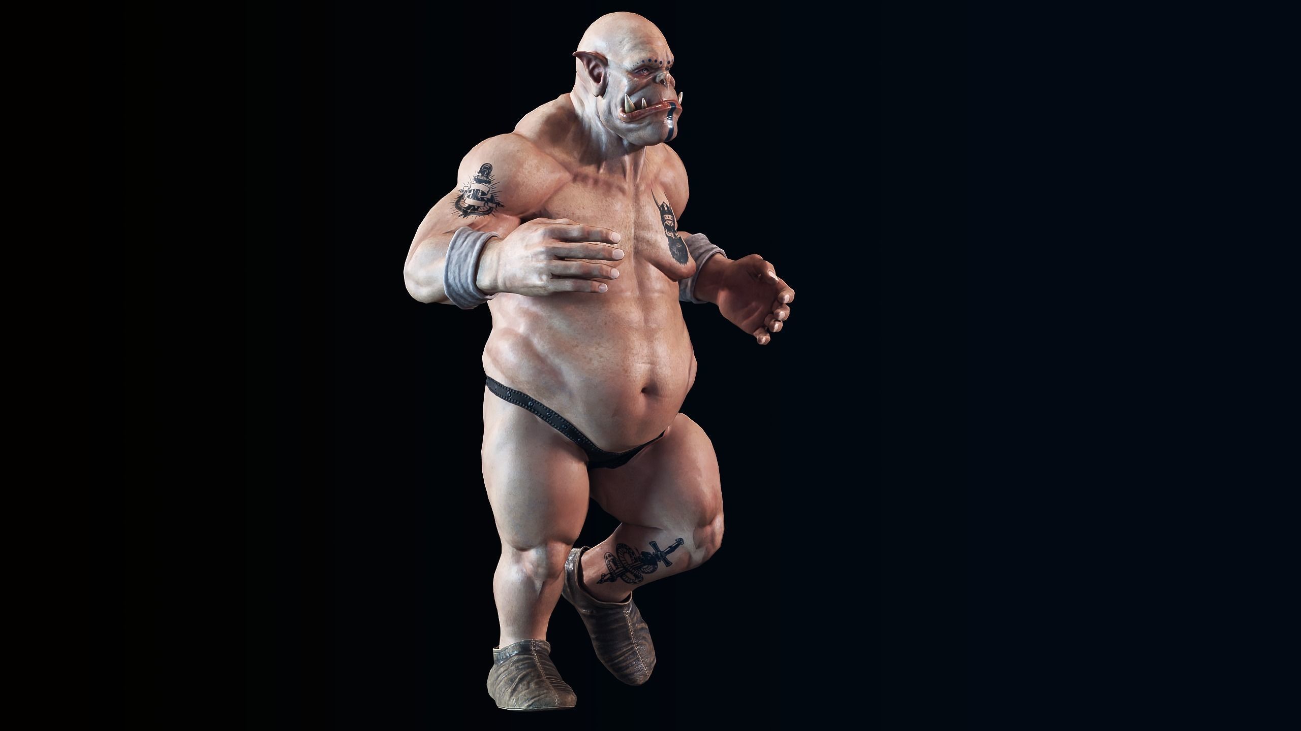 Orc low poly model muscular man Low-poly 3D model_31