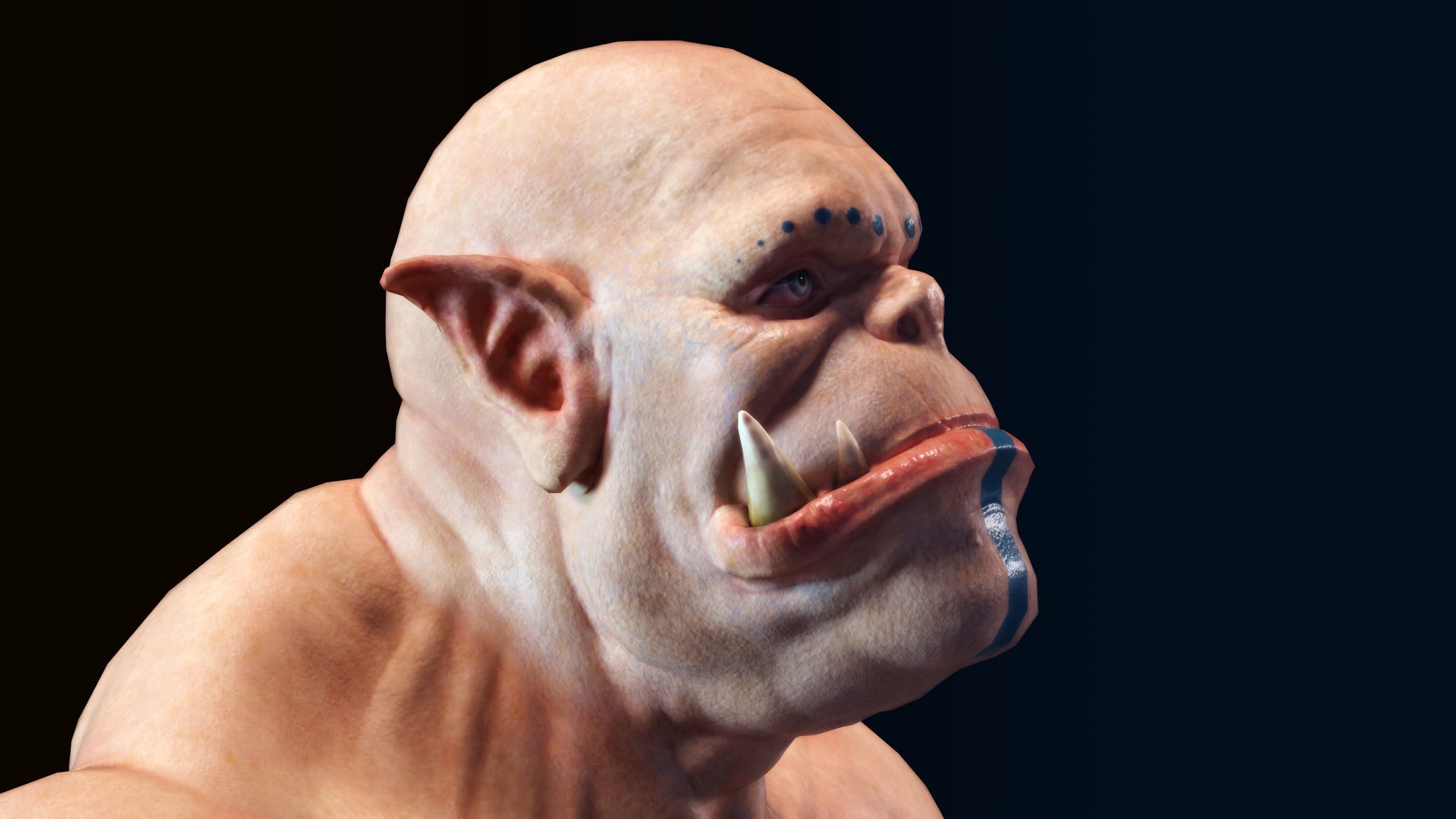 Orc low poly model muscular man Low-poly 3D model_26