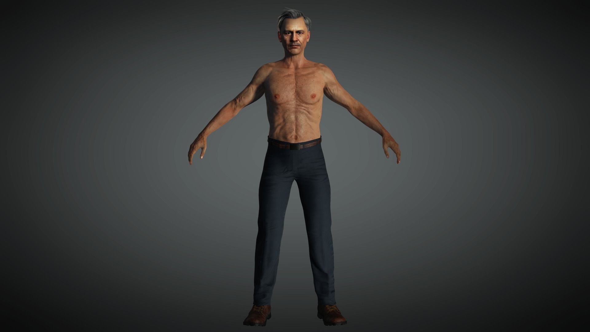 AAA Realistic Male Character 12 Low-poly 3D model_3