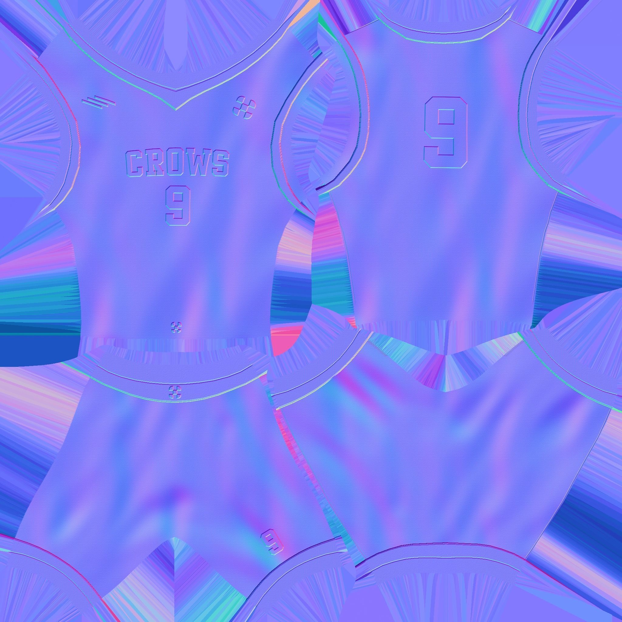 Basketball Fantasy Team Crows Uniform - Character Design Low-poly 3D model_22