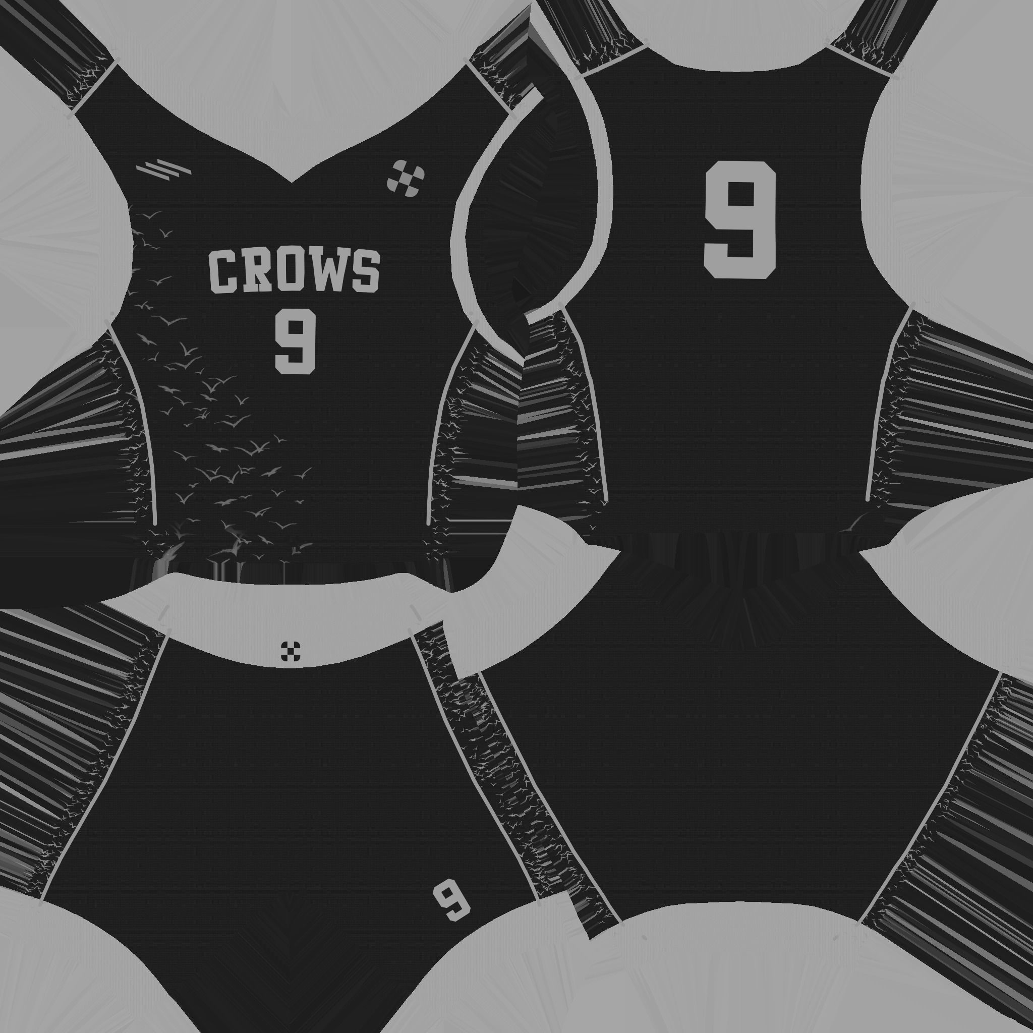 Basketball Fantasy Team Crows Uniform - Character Design Low-poly 3D model_19