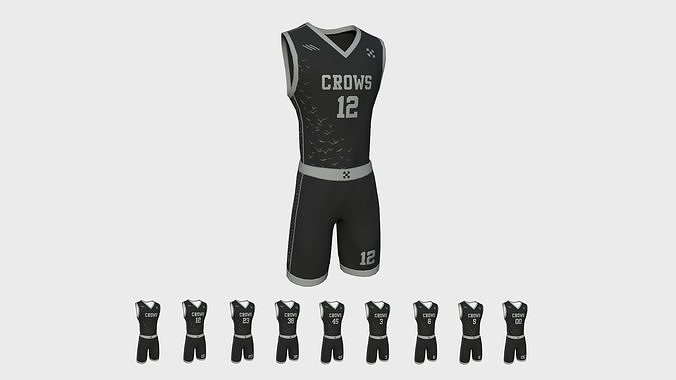 Basketball Fantasy Team Crows Uniform - Character Design Low-poly 3D model