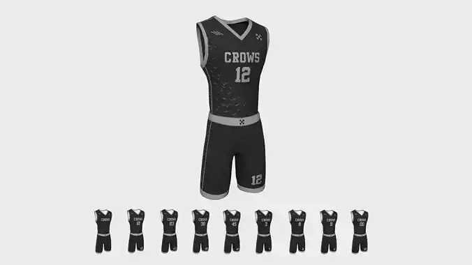 Basketball Fantasy Team Crows Uniform - Character Design Low-poly 3D model