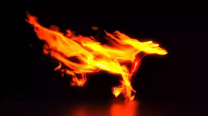 Running Horse in fire scene vray corona renderer ready 3D model