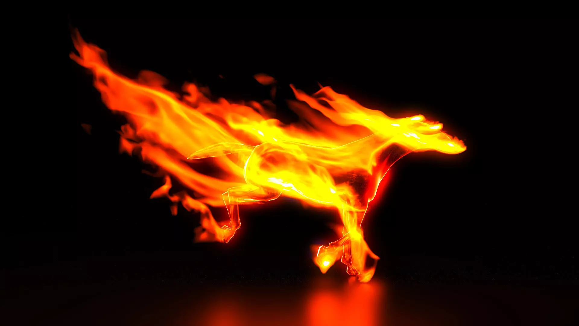 Running Horse in fire scene vray corona renderer ready 3D model_0