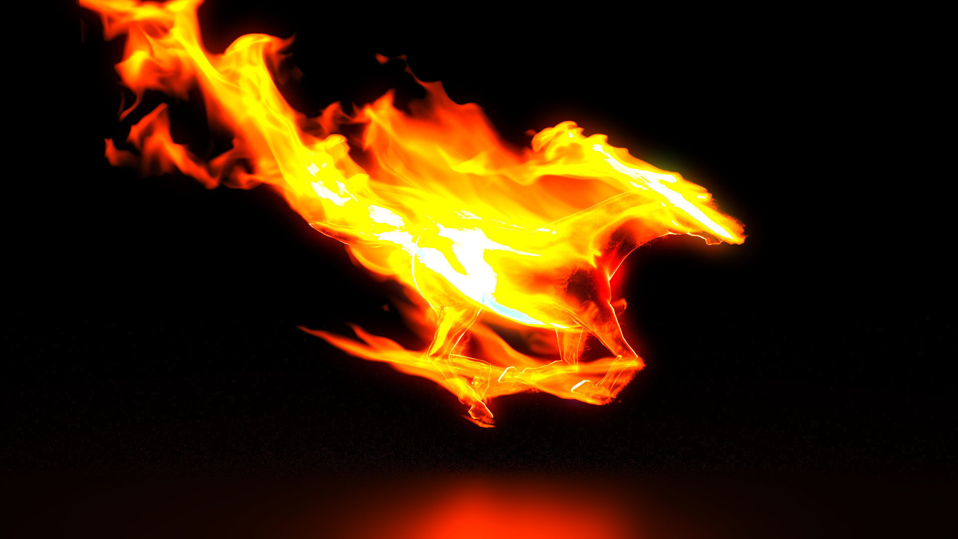 Running Horse in fire scene vray corona renderer ready 3D model_3