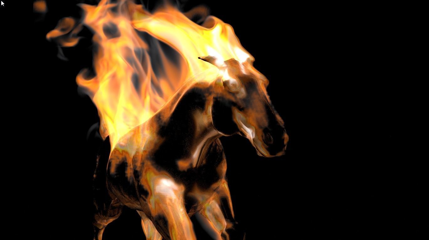 Running Horse in fire scene vray corona renderer ready 3D model_7