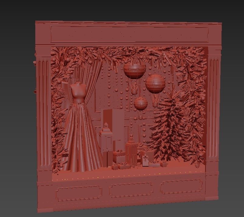 New Year showcase of the wedding salon 3D model_6