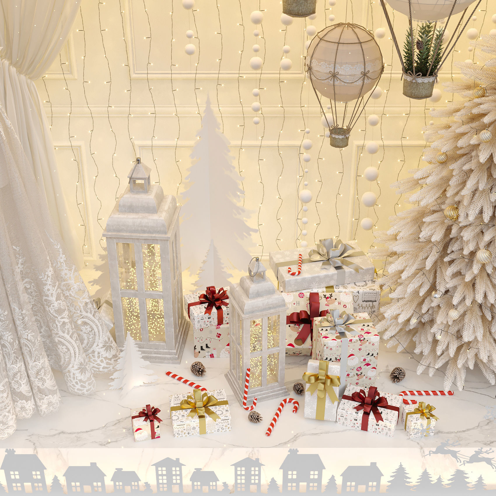 New Year showcase of the wedding salon 3D model_2