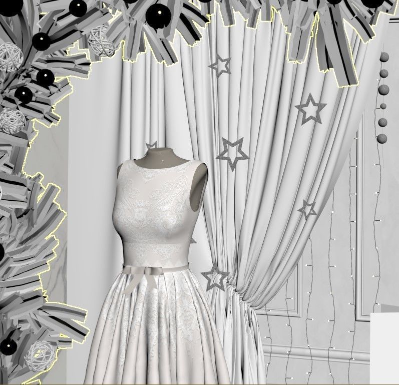 New Year showcase of the wedding salon 3D model_8