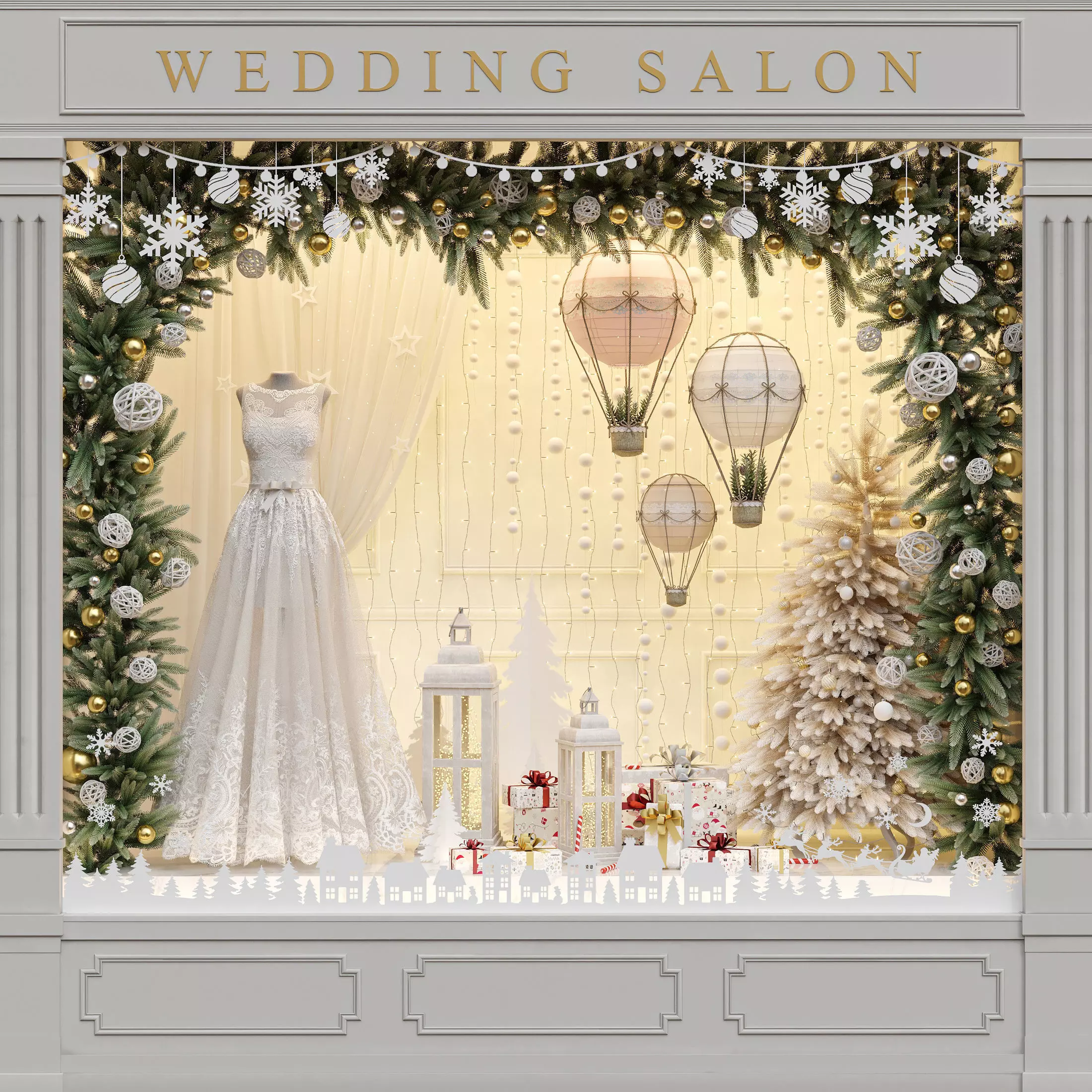 New Year showcase of the wedding salon 3D model_0