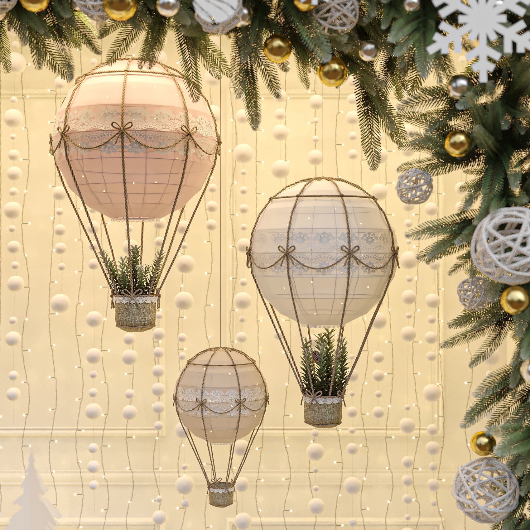 New Year showcase of the wedding salon 3D model_4