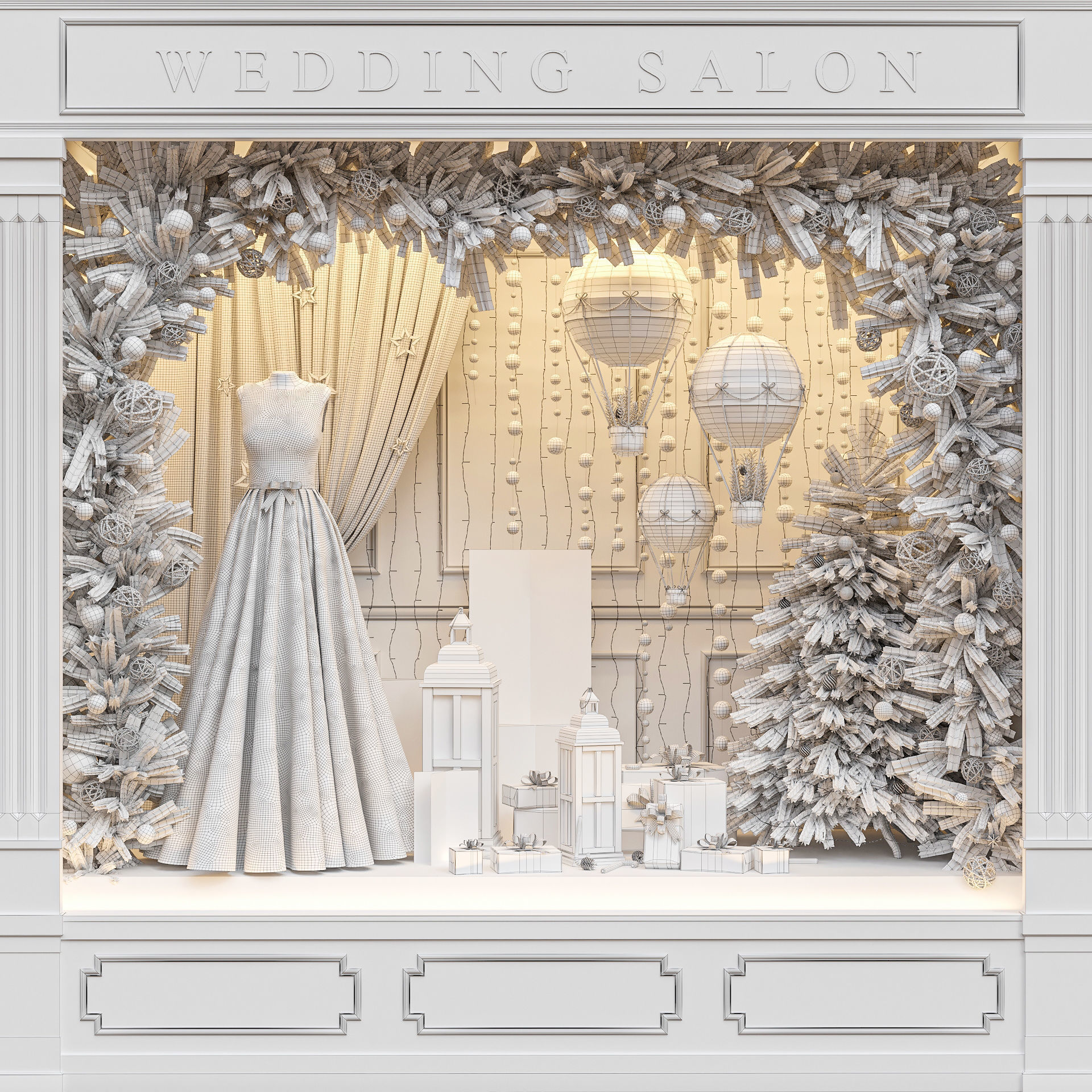 New Year showcase of the wedding salon 3D model_5