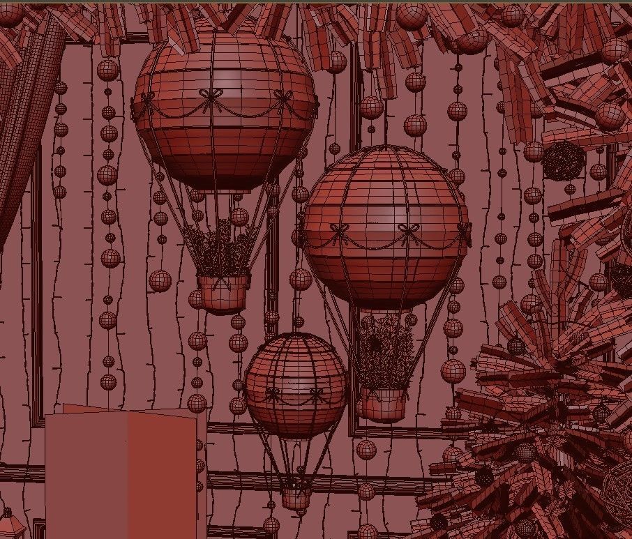 New Year showcase of the wedding salon 3D model_7