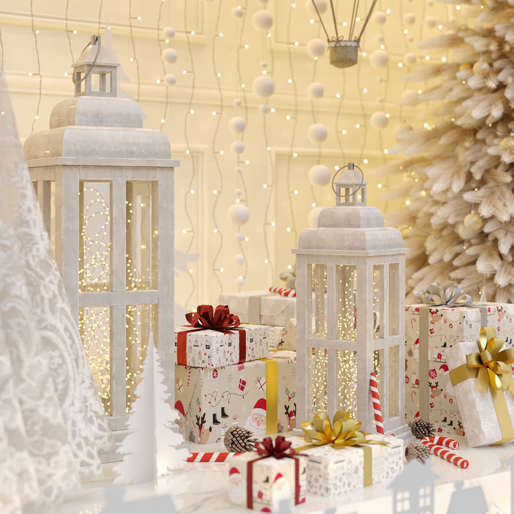 New Year showcase of the wedding salon 3D model_3